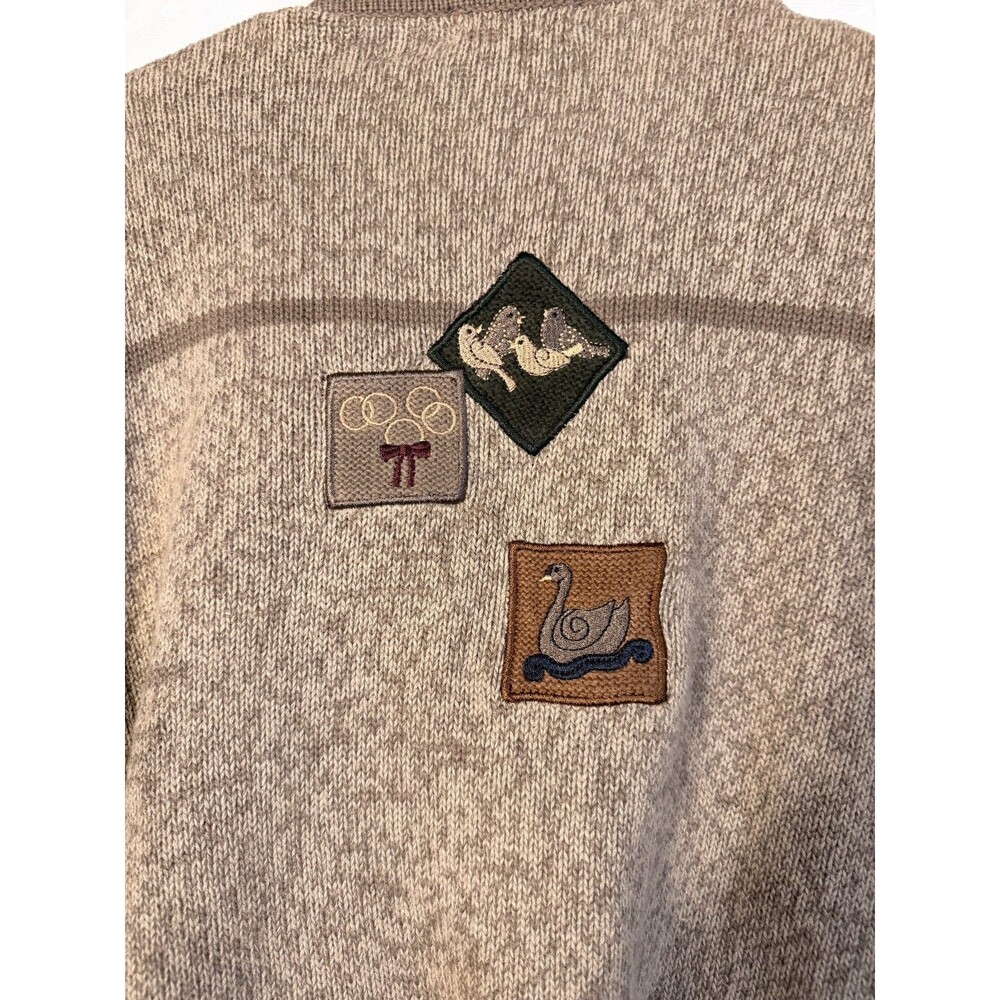 Grannycore Sweater Cardigan Birds Quirky Pattern Earthy Boho Women's Small Indie - Picture 7 of 7
